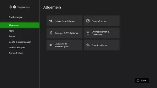 Xbox Xbox Energieoptionen