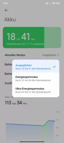 Xiaomi Android 14 - HyperOS 1 Energiesparmodus wählen