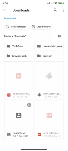 Xiaomi Android 14 - HyperOS 1 Kontakte aus VCF-Datei importieren