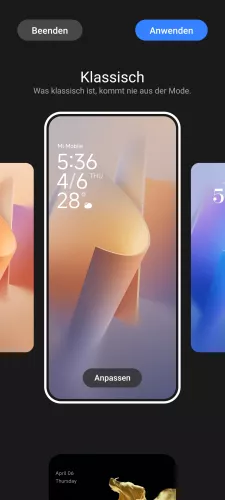 Xiaomi Android 14 - HyperOS 1 Uhrenstil wählen