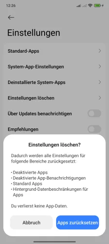 Xiaomi Android 15 - HyperOS 2 Apps zurücksetzen