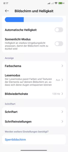 Xiaomi Android 15 - HyperOS 2 Bildwiederholrate