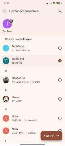Xiaomi Android 15 - HyperOS 2 Empfänger wählen Xiaomi Android 15 - HyperOS 2 Empfänger wählen