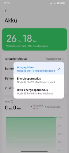 Xiaomi Android 15 - HyperOS 2 Energiesparmodus auswählen