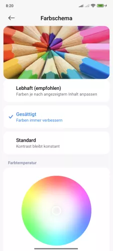 Xiaomi Android 15 - HyperOS 2 Farbtemperatur anpassen