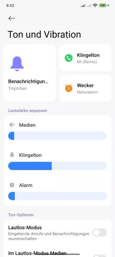 Xiaomi Android 15 - HyperOS 2 Klingelton-Laustärke einstellen