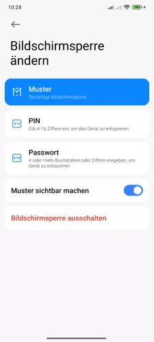 Xiaomi Android 15 - HyperOS 2 Muster (un)sichtbar machen