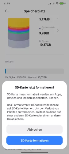 Xiaomi Android 15 - HyperOS 2 SD-Karte formatieren