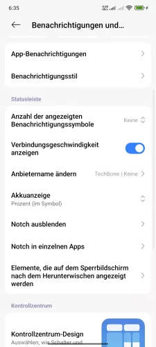 Xiaomi Android 15 - HyperOS 2 Verbindungsgeschwindigkeit anzeigen (Statusleiste)