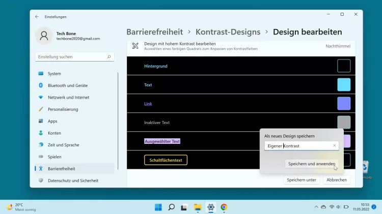 Windows 11 Windows 11 Speichern und anwenden Windows 11 Windows 11 Speichern und anwenden