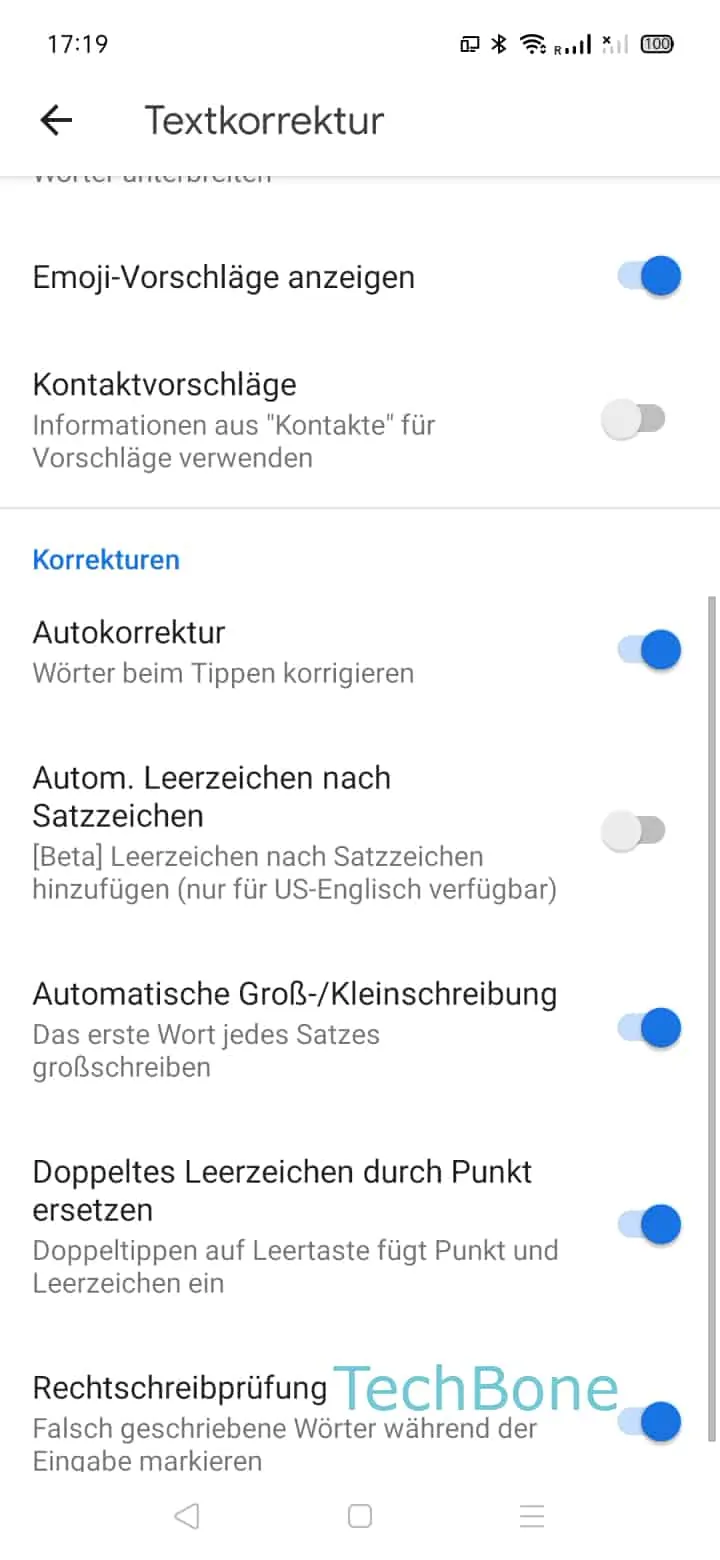 Autokorrektur Ein Ausschalten Oppo Handbuch Techbone