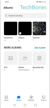 Move photo to an album -  Choose an  album  