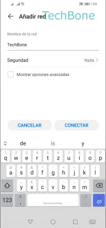 Paso 4: Ingresa los datos correspondientes y presiona Conectar Añadir red Wi-Fi manualmente - Ingresa los datos correspondientes y presiona Conectar