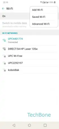 Wi-Fi Direct -  Tap on  Advanced Wi-Fi  