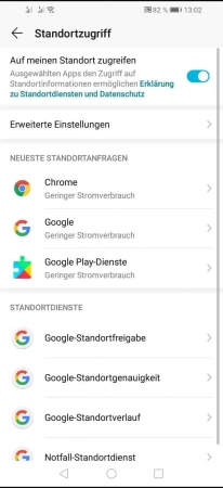 Schritt 4: Aktiviere oder deaktiviere Auf meinen Standort zugreifen Standort ein-/ausschalten - Aktiviere oder deaktiviere Auf meinen Standort zugreifen