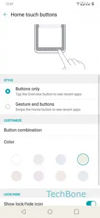 Button Order -  Tap on  Button combination  