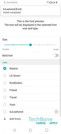 Download Font Style -  Tap on desired  Font  