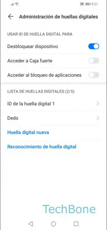 Paso 5: Activa o desactiva Acceder al bloqueo de aplicaciones Usar huella dactilar para desbloquear el bloqueo de la aplicaciones - Activa o desactiva Acceder al bloqueo de aplicaciones