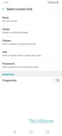 Set a Lock screen -  Tap on desired  Screen lock  