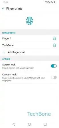 Remove fingerprint -  Tap on  Remove  