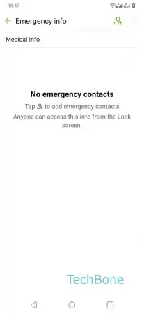 Emergency contacts -  Tap on  Add  