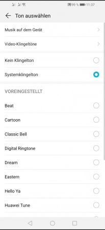 Schritt 4: Wähle den gewünschten Klingelton Kontakt einen Klingelton zuweisen - Wähle den gewünschten Klingelton