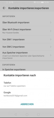 Schritt 6: Wähle den Speicherort der zu importierenden Kontakten Kontakte importieren - Wähle den Speicherort der zu importierenden Kontakten