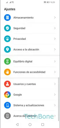 Paso 2: Presiona Usuarios y cuentas Quitar cuenta - Presiona Usuarios y cuentas