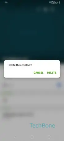 Delete a contact -  Confirm with  Delete  
