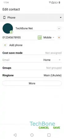 Assign a Custom Ringtone for a Contact -  Tap on  Main  