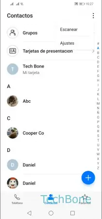 Paso 3: Abre los Ajustes Formato del nombre de contactos - Abre los Ajustes