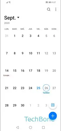 Paso 2: Abre el menú de tres puntos Añadir cuenta en el calendario - Abre el menú de tres puntos