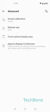 Show/Hide Notch -  Tap on  Front camera display area  