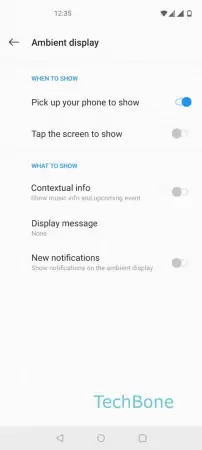 Display message on lock screen -  Tap on  Display message  