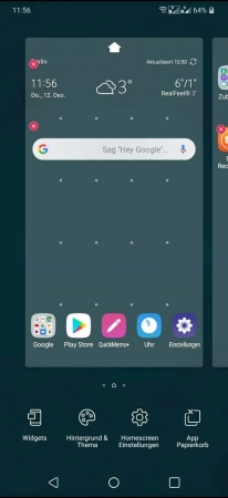 Schritt 2: Tippe auf Homescreen Einstellungen Google Feed auf dem Startbildschirm - Tippe auf Homescreen Einstellungen