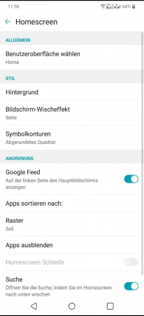 Schritt 3: Aktiviere oder deaktiviere Google Feed Google Feed auf dem Startbildschirm - Aktiviere oder deaktiviere Google Feed