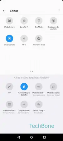 Paso 7: Presiona Atrás para terminar Personalizar los ajustes rápidos - Presiona Atrás para terminar