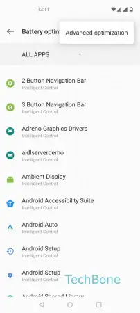 Adaptive battery -  Tap on  Advanced optimization  