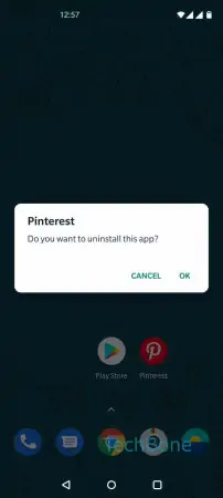 Uninstall an app -  Confirm with  OK  