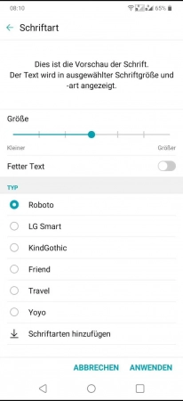 Schritt 4: Wähle eine bereits vorhandene Schriftart oder tippe auf Schriftarten hinzufügen Schriftart ändern - Wähle eine bereits vorhandene Schriftart oder tippe auf Schriftarten hinzufügen