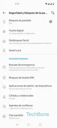 Paso 3: Presiona Rescate de emergencia Añadir contactos de emergencia - Presiona Rescate de emergencia