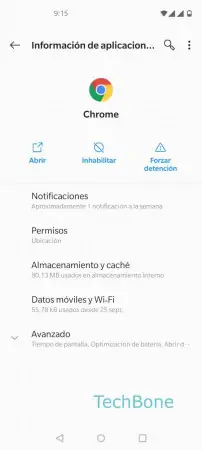 Paso 5: Presiona Almacenamiento y caché Limpiar caché de una aplicación - Presiona Almacenamiento y caché