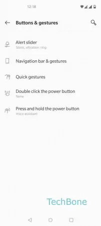 Power button starts On/Off Menu or Voice assistant -  Tap on  Press and hold the power button  