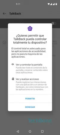 Activar TalkBack -  Presiona  Permitir  