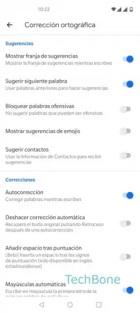 Paso 7: Activa o desactiva Autocorrección Autocorrección - Activa o desactiva Autocorrección