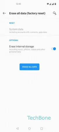 Reset factory settings -  Tap on  Erase all data  