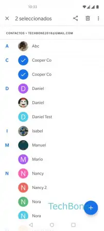 Paso 4: Abre el menú de tres puntos Combinar contactos duplicados - Abre el menú de tres puntos