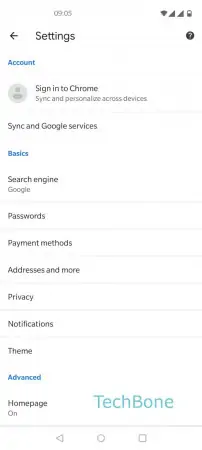 Default search engine -  Tap on  Search engine  