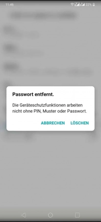 Schritt 7: Bestätige mit Löschen Bildschirmsperre deaktivieren - Bestätige mit Löschen