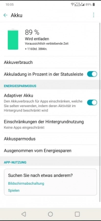 Schritt 4: Aktiviere oder deaktiviere Akkuladung in Prozent in der Statusleiste Akku in Prozent anzeigen - Aktiviere oder deaktiviere Akkuladung in Prozent in der Statusleiste